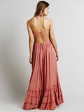 Beach Backless Strappy Maxi Dress