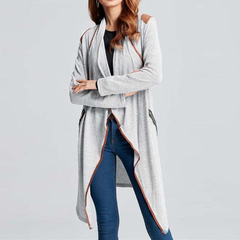 Cardigan Wool Blend Winter Coat - Vintage Style Knitted Long Asymmetric