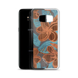 Hawaiian Wood Flower Blue Samsung Case