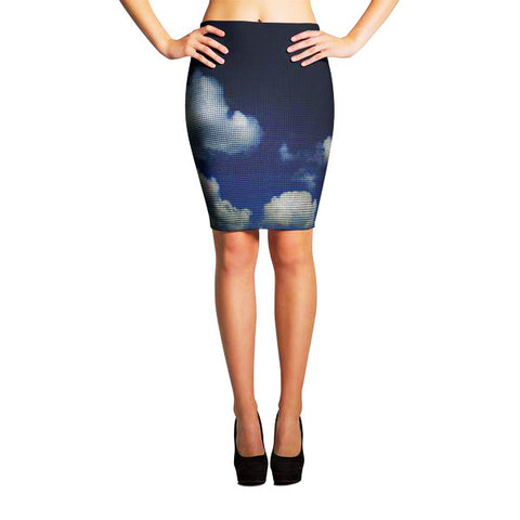 The Beautiful Blue Sky Spandex Body con Sexy Pencil Skirt
