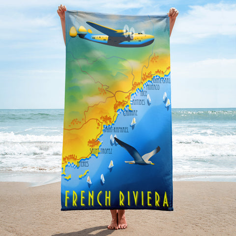 French Riviera Travel Towel
