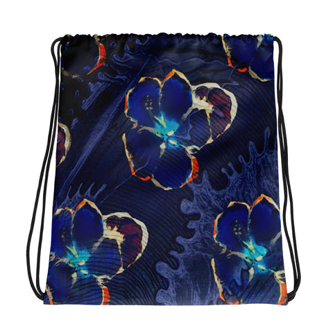 Hibiscus Abstract Drawstring bag