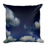 My Head is in the Clouds - Blue Square Pillow