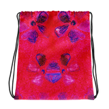 Poisy Flower Hot Pink Drawstring bag