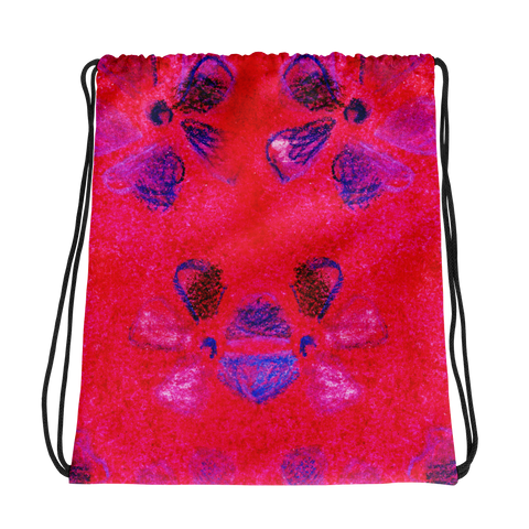 Poisy Flower Hot Pink Drawstring bag