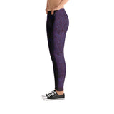 All Over Lace Spandex Bodycon Stretch Leggings in Purple