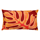 Beach Leaves in Red Yellow Rectangular Pillow