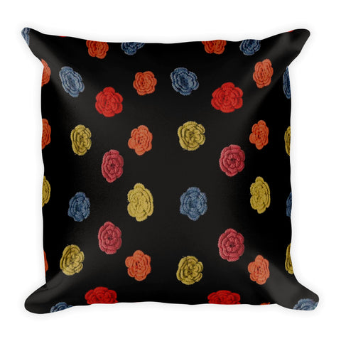 Flower Dots Square Pillow