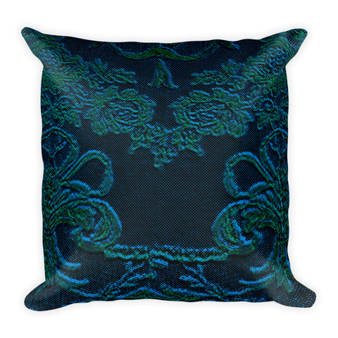 Baroque Teal Square Pillow