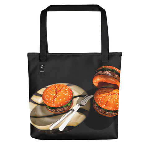 The Illustrative Art of Satus, Burger Plate Tote Bag Exclusive Original Art