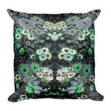 Boho Vintage Floral Grey Green Beautiful Square Pillow