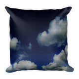 My Head is in the Clouds - Blue Square Pillow