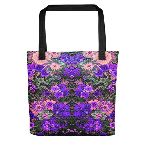 Boho Flower Field Purple Tote Bag Exclusive Original Art