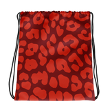 Meow in Red Drawstring bag