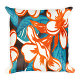Hawaiian Vintage All Over Floral Square Pillow