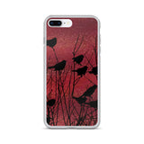 Shadow Birds on Port Red Cell Phone Case - Fits iPhone X and Other Sizes 5-X