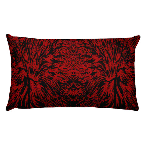 Abstraction Petal in Red Rectangular Pillow