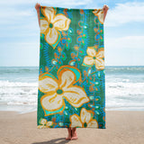 Hawaiian Vintage Seaweed Green Beach Towel