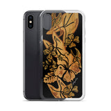 Surfboard Retro Hawaiian Print in Black Cell Phone Case - Fits iPhone X and Other Sizes 5-X