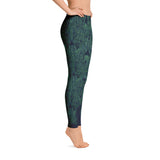 All Over Lace Bodycon Stretch Spandex Leggings in Forest Green