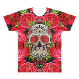 Paris METRO Couture: Sugar Skull in Reds All-Over Printed T-Shirt - ParisMETROCouture.com