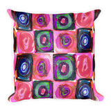 Circle in a Square Large Pink Square Pillow