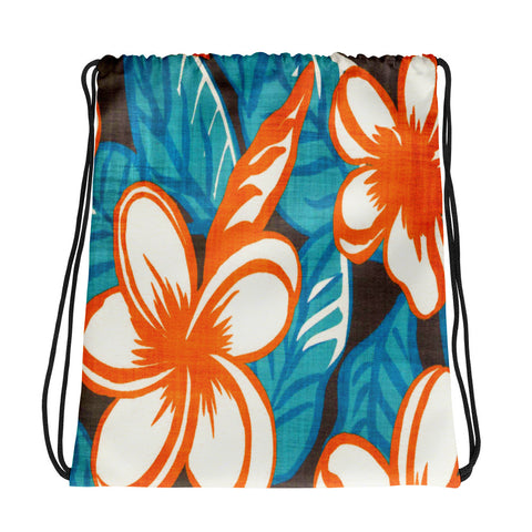 Hawaiian Vintage All Over Floral Drawstring bag
