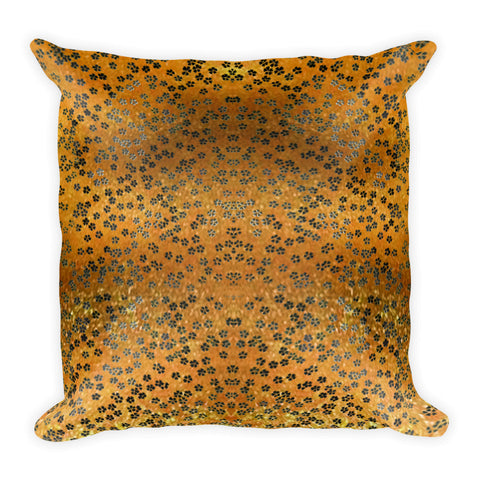 On My Way Little Flower Square Pillow - Gold