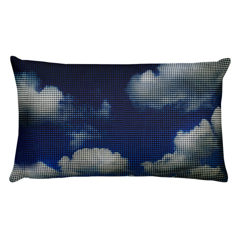 My Head is in the Clouds - Blue Rectangular Pillow