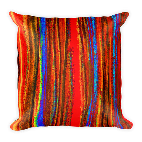 Pastel Stripe in Warm Colors Square Pillow