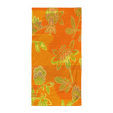 Hawaiian Vintage Floral Spray in Orange Green Beach Towel