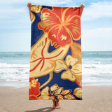 Hawaiian Vintage in Tropical Flowers Beach Towel