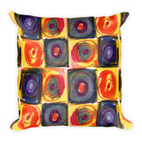 Circle in a Square Large Warm Colors Square Pillow