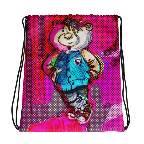 DJ Bear Colors Drawstring bag