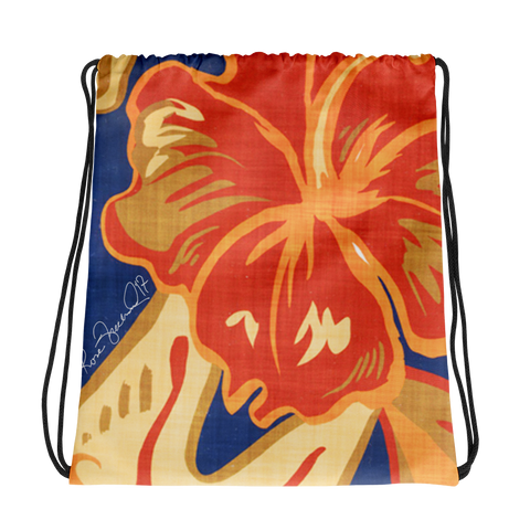 Hawaiian Vintage Tropical Drawstring bag