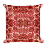 French Lace in Red Pink Square Pillow