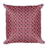 Circle in a Square, Square Pillow - Pink Tones