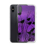 Shadow Birds on Purple-Cell Phone Case - Fits iPhone X and Other Sizes 5-X