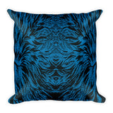 Abstraction Petal Blue Square Pillow