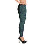 All Over Lace Bodycon Stretch Spandex Leggings in Forest Green