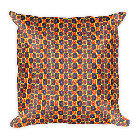 Circle in a Square, Square Pillow - Warm Tones