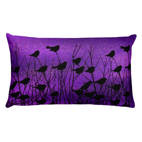 Shadow Birds in Purple - Rectangular Pillow