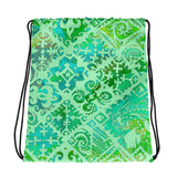 Hawaiian Vintage Green Sea Drawstring bag