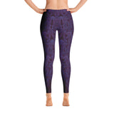 All Over Lace Spandex Bodycon Stretch Leggings in Purple