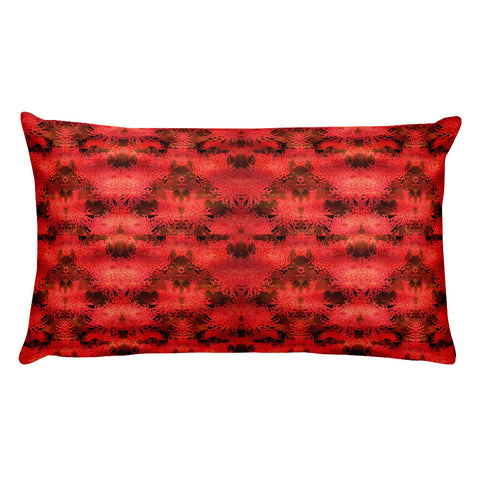 Flower Autumn Rectangular Pillow - Red