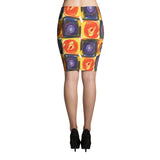 Circle in the Square Spandex Stretch Bodycon Pencil Skirt-Multi-Color