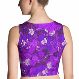 Kimono Floral Purple Spandex Crop Top