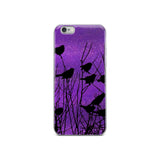 Shadow Birds on Purple-Cell Phone Case - Fits iPhone X and Other Sizes 5-X