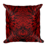 Abstraction Petal in Red Square Pillow