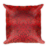 On My Way Little Flower Square Pillow - Red